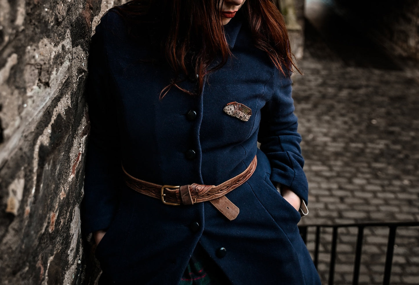 Leanach Cottage Brooch: Hand-Painted Terracotta Scottish Jewelry