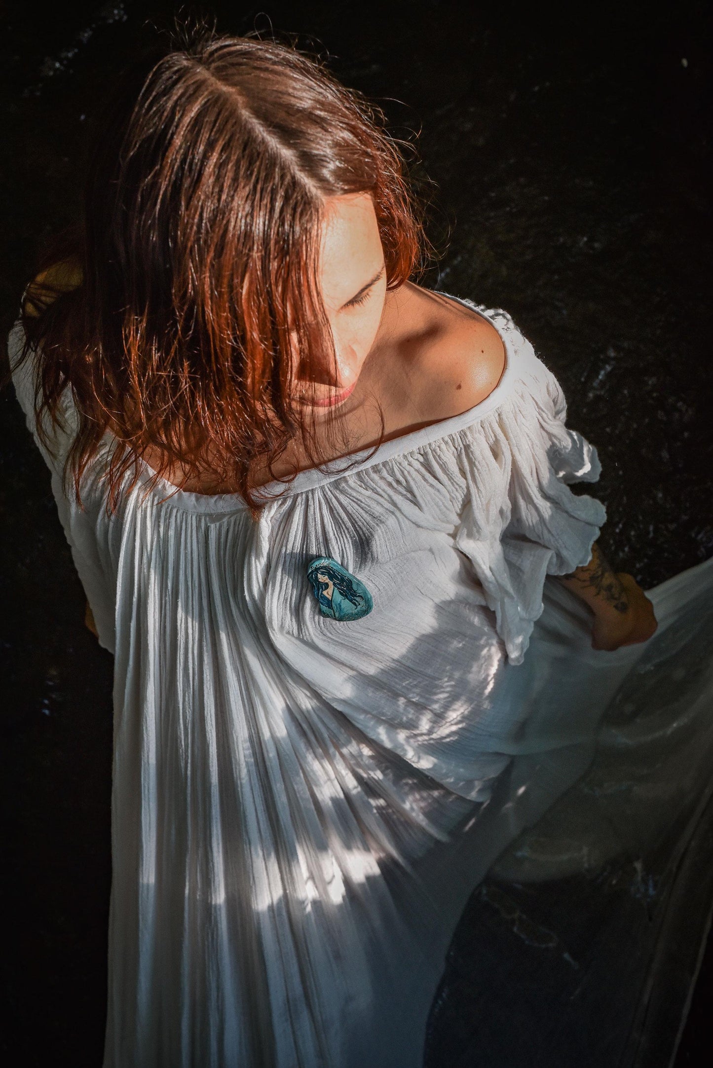 Handmade Selkie Brooch: Scottish Folklore Ceramic Pin